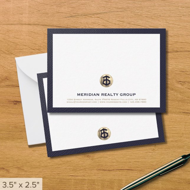 Correspondance Élégant logo or carte de note immobilière (Créateur téléchargé)