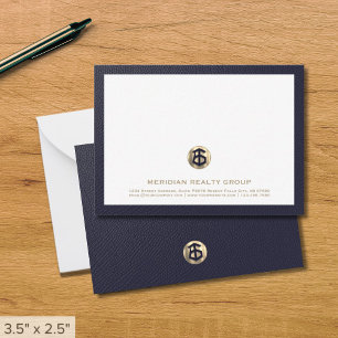 Correspondance Élégant logo or carte de note immobilière