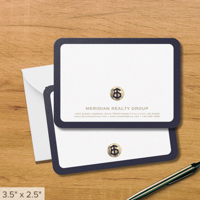 Correspondance Élégant logo or carte de note immobilière (Créateur téléchargé)