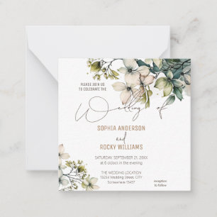 Correspondance Élégante carte de mariage florale de fleurs sauvag