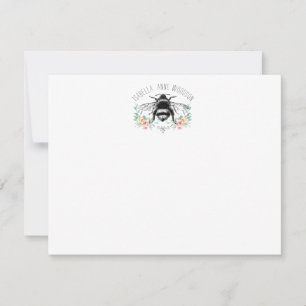 Correspondance Elégante carte de note d'abeille florale rustique