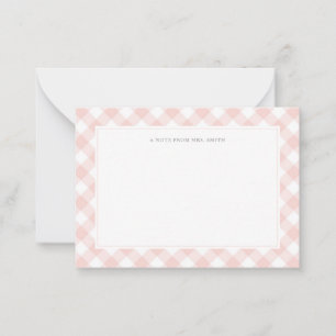 Correspondance Élégante carte de note de l'enseignant en rose En 