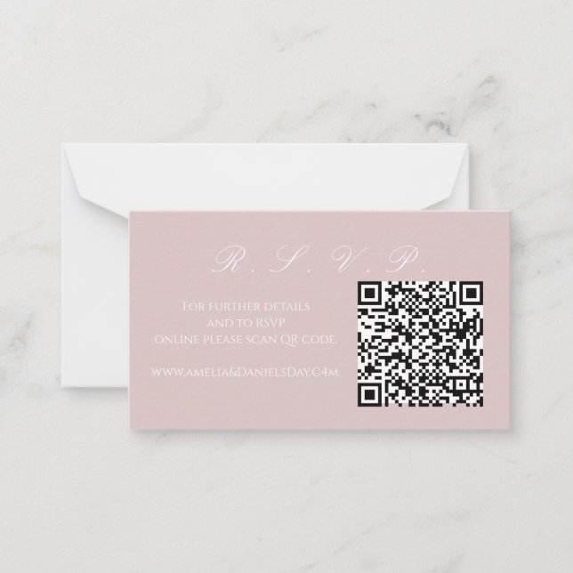 Correspondance Élégante carte de note RSVP en ligne Soft Rose (Devant)