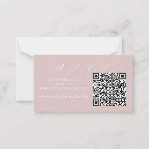 Correspondance Élégante carte de note RSVP en ligne Soft Rose