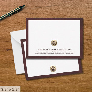 Correspondance Élégante carte de notes légales Oxblood