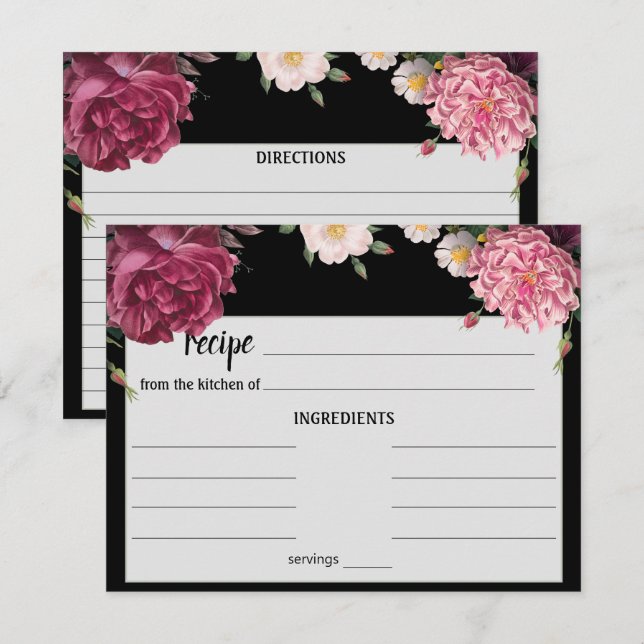 Correspondance Elégante carte de recette Mariage de Bourgogne et  (Devant / Derrière)