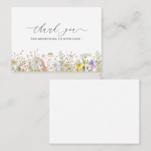 Correspondance Elégante carte de remerciements florale Fleur sauv