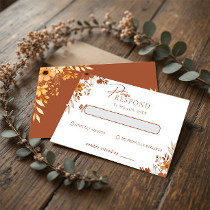Correspondance Élégante carte de réponse de mariage florale en te