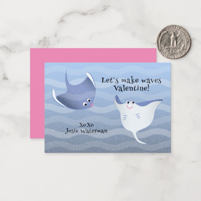 Correspondance Faisons des vagues | Carte de la Saint-Valentin St (Devant/Arrière en situation)