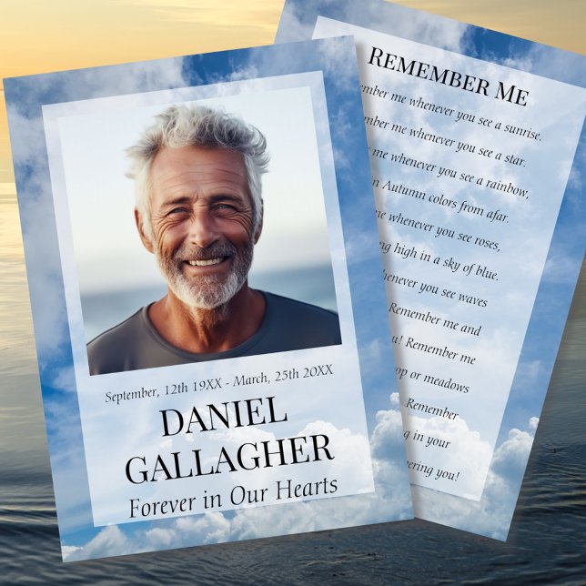 Correspondance Funeral Memorial Photo Se souvenir de moi carte de (Créateur téléchargé)