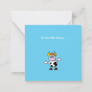 Correspondance Funny Little Cow Mini Merci Carte de Note