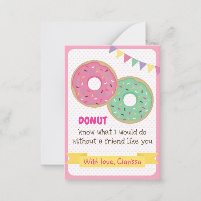 Correspondance Funny Valentines Carte de Jour Filles Donut (class (Devant)