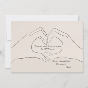 Correspondance Gesture de coeur main Carte Saint Valentin