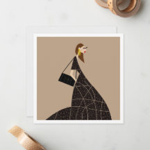 Glam dans la carte d'art de mode noir Miss Tina