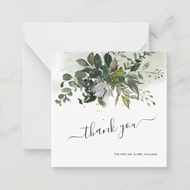 Correspondance Green Eucalyptus Merci carte de note (Devant)