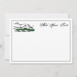 Correspondance Greyhound Whippet exécutant une carte de note de c