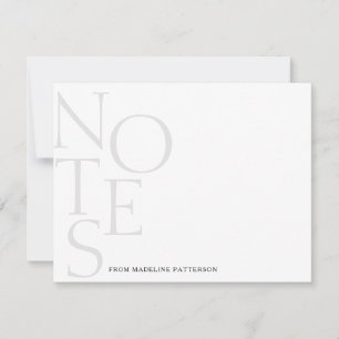 Correspondance Gris noir simple Notes de la carte Note