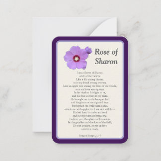 Correspondance "Je vous ai prié aujourd'hui" Rose de Sharon Carte
