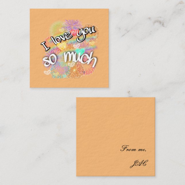 Correspondance je vous aime carte de note (Devant / Derrière)