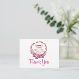 Correspondance Joli Carte de remerciements de porc rose