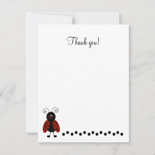 Correspondance Joli Carte de remerciements plat Black & Red Ladyb