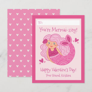 Correspondance Jolie Carte de la Saint-Valentin Sirène Rose pour 