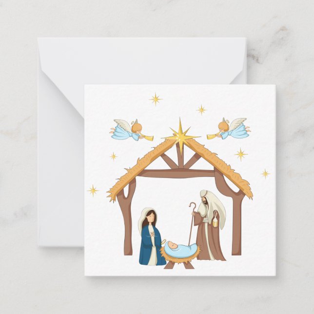 Correspondance Jolie carte de Noël chrétienne représentant la Nat (Devant)