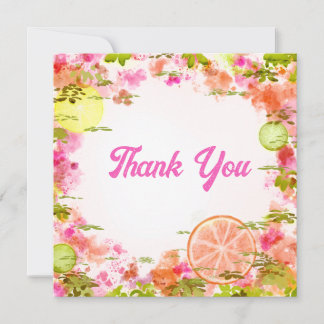 Correspondance Jolie carte de remerciements fruitée colorée