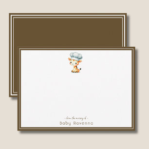 Correspondance Jolie carte de vœux aquarelle girafe chef Baby Sho