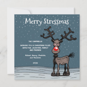 Correspondance Joyeux stressmas avec la carte de Noël Rudolph