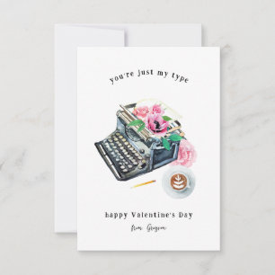 Correspondance Just My Type Carte de note de la Saint-Valentin
