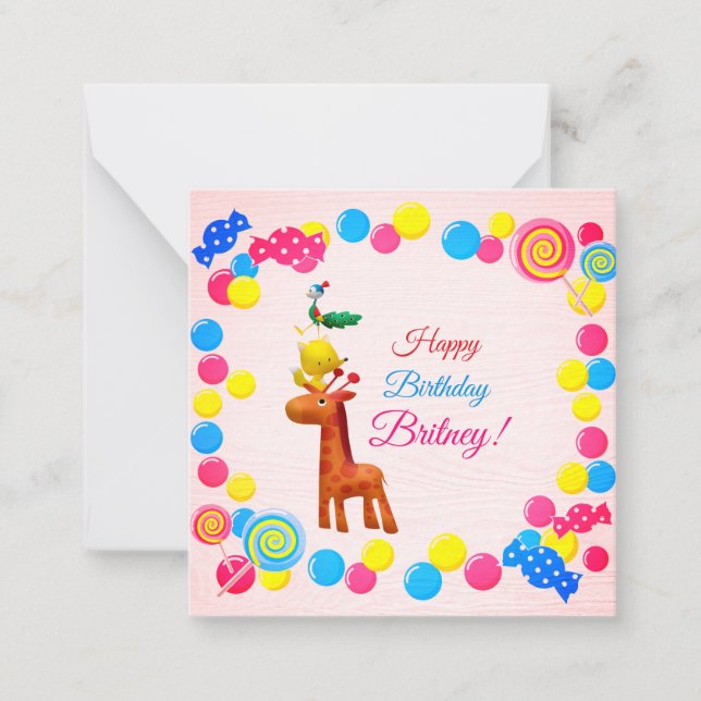 Correspondance Kawaii Animal Tower Anniversaire Carte de billet p (Devant)