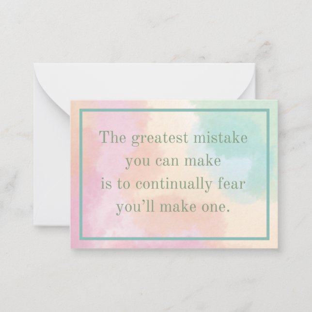 Correspondance La carte de citation inspirante Greatest Mistake (Devant)