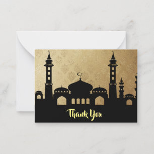 Correspondance La Silhouette De La Mosquée Carte de remerciements