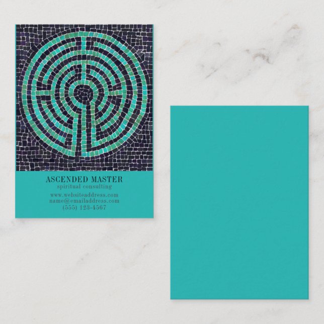 Correspondance LABYRINTH III 3.5x2.5 Carte de visite - Turquoise (Devant / Derrière)