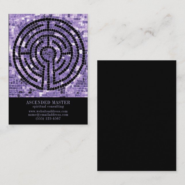 Correspondance LABYRINTH VI 3.5x2.5 Carte de visite - Noir (Devant / Derrière)