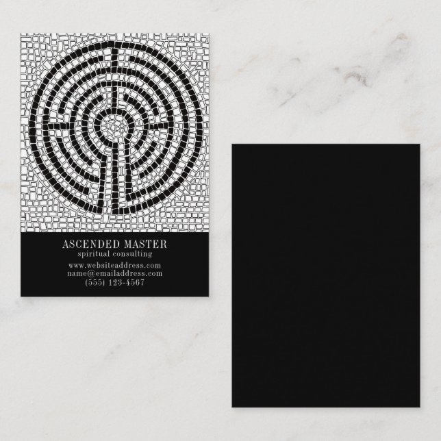 Correspondance LABYRINTH VII 3.5x2.5 Carte de visite - Noir (Devant / Derrière)