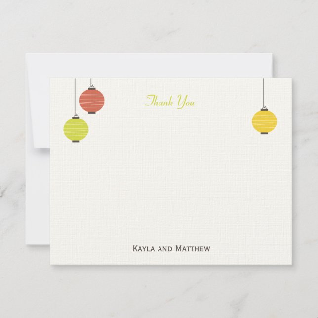Correspondance Lanternes suspendues Carte de remerciements plat (Devant)