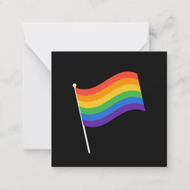 Correspondance LGBT+pride. Carte de note de drapeau Rainbow (Devant)