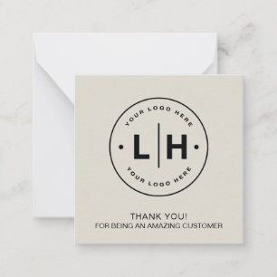 Correspondance Logo professionnel personnalisé Carte de remerciem