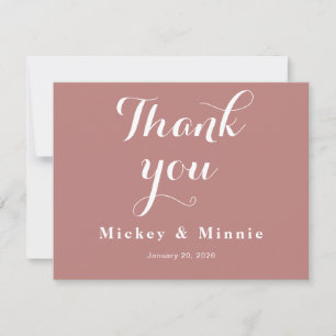 Correspondance Luxe Rose Gold Mariage Merci Carte de note