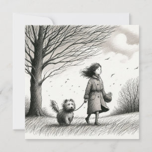 Correspondance Marcher sur la carte de note de chien