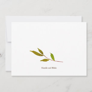 Correspondance Mariage élégant Merci simple et carte de note
