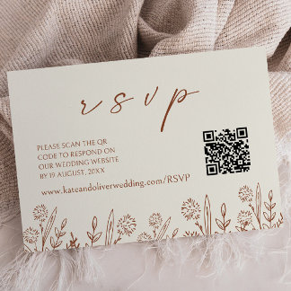Correspondance Mariage floral beige RSVP | Carte de boîtier de co