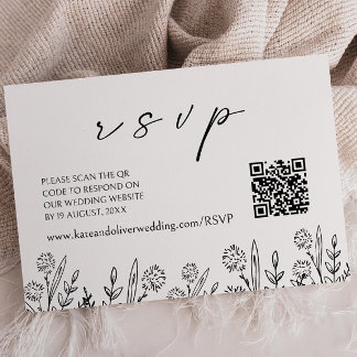 Correspondance Mariage floral noir RSVP | Carte de boîtier de cod