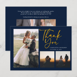 Correspondance Mariage Photo Collage Carte de remerciements Lettr