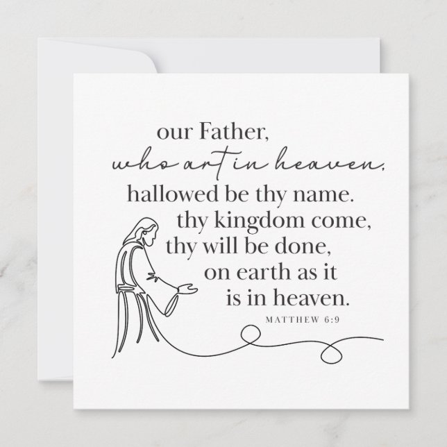 Correspondance MATTHEW 6:9 - Carte de Note Personnalisée (Devant)