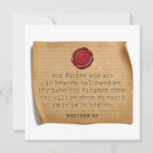 Correspondance MATTHIEU 6:9 - Carte de vœux personnalisée