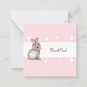 Correspondance Merci de Baby shower de Bunny rose Carte pour note