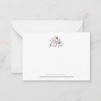 Correspondance Merci de Carte pour notes floral pourpre